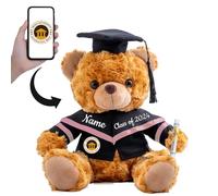 Graduation Bear Class of 2024 Personalised Graduation Gifts with Custom Text+Photo, Teddy Bear Stuffed Animal as Graduation Gifts for Her 2024 High School College Graduation Gifts (10-IN-Text+Image)