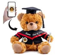Graduation Bear Class of 2024 Personalised Graduation Gifts with Custom Text+Photo, Teddy Bear Stuffed Animal as Graduation Gifts for Her 2024 High School College Graduation Gifts (8-IN-Text+Image)