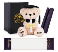 Graduation Bear Class of 2025 - Graduation Gifts Set Teddy Bear & Guest Book Scroll, High School Graduation Gifts for Boys & Girls, 8" Stuffed Animal Plush Bear | You DID it | 2025 Grad Gifts - 2Pcs