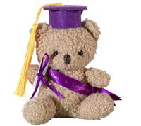 Graduation Bear Plush - Tiny Stuffed Toy for Decoration | 5.1 Inch, Soft Velvet Fabric, Handcrafted Academic Cap, Detailed Diploma Prop for Keepsake, Memorable Gift Scholars