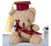 Graduation Bear Toy, 5.1 Inch Bear Plush Toy With Hat And Certificate, Graduation Souvenir For -Kindergarten, Elementary