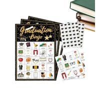 Graduation Bingo Cards - 24 Player Party Accessories with Diploma Parties | Passed Activity Cards,For Family, Friends, Secondary Education, University, College And College