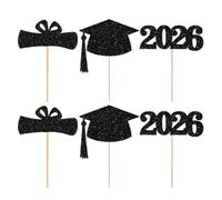 Graduation Bouquet Topper - Decorative Cake Filler 2026 Celebration Pick Centerpiece | Academic Theme Party Ornament, Performance Indicator with Cardboard Insert for Food, Desk, Festival, Holidays