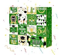 Graduation Box, 16-Day Fillable Countdown Gift Box, Reusable Empty Celebration Storage Set, Sturdy Modular Display Design, Decorative Desktop Graduation Build, 11.81x11.81x2.95in, for School