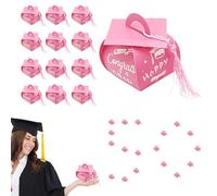 Graduation Boxes - 50X Graduation Decorations - Doctoral Hat Design Souvenir Holder Decoration for College High School Guest Centerpiece