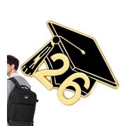 Graduation Brooch Pin - Commencement Outfit Accessory for Students Ceremony Celebration | Zinc Alloy with Crystal Inlay Ribbon Shape Badge, Academic Gown Decoration Jewelry Gift Keepsake 0.9x0.7in