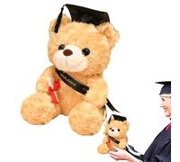 Graduation Brown Bear Plush,Cute Plush Bear with Grad Cap | Stuffed Animal with Grad Cap, for Middle High School University College Graduates