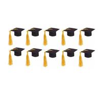 Graduation Cake Topper 50pcs Mini Bottle Topper Hat Creative Cupcake Doctoral Decoration(5)