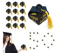 Graduation Candy Box,50X Gradation Treat Boxes | Doctoral Hat Design Souvenir Holder Decoration for College High School Guest Centerpiece