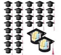 Graduation Candy Box Graduation Cap Candy Box, 30-Pack DIY Party Favors with Clear Domes for and Handwritten Messages