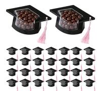 Graduation Candy Greeting Cards - 30 Pieces Candy Dome Boxes with Tassels for Graduation Hat for Students, Teachers, Centerpieces, School Events