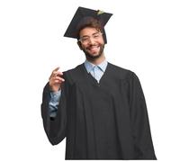 Graduation Cap and Gown for Adults 2Pcs 2025 Unisex Graduation Robe and Hat with Tassel Academic Dress Bachelor's Gown for High Bachelor School College Ceremony