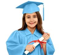 Graduation Cap And Gown, Kids Graduation Cap and Gown Unisex: Preschool Nursery Graduations Costume Outfit Set Robe Hat Masters Ceremony Photo Party Ceremonial Gowns for Children Boys Girls Sky Blue 5