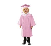 Graduation Cap and Gown Set for Kids Unisex Boys Girls Primary School with Matching Hat Tassel Kindergarten Primary School Boys Girls Dress Shirts Tops Outfits (Pink, 7-8 Years)