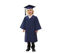 Graduation Cap and Gown Set for Kids Unisex Boys Girls Primary School with Matching Hat Tassel Kindergarten Primary School Boys Girls Dress Shirts Tops Outfits (Navy, 8-9 Years)