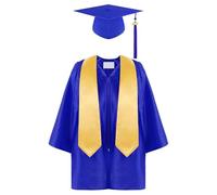 Graduation Cap and Gown Set, Graduation Cap and Gown Set for Kids, 2025 Boys Girls Primary School with Matching Hat & Tassel Kindergarten Blue