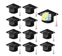 Graduation Cap Candy Cards with Candy Dome Holder and Tassel, Graduation Gift Candys Boxes, Party Favors for Students Teachers