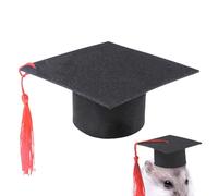 Graduation Cap - Doctoral Hats | Cap Mortarboard Hat | Hamster Graduation Costume with Red Tassel | Pet Bachelor Cap | Hat with Tassels Graduate Uniform Accessories Adults Graduation