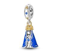 Graduation Cap Flower Love Heart Cat Dog Jesus Mary Charm Bead Pendant 925 Sterling Silver Compatible With Pandora Charm Moments Bracelet (Gold Crown Mother Of Jesus Mary)