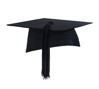 Graduation Cap for Adults Academic Costome, Bachelor and Master Ceremony, Mortarboard with Tassel Unisex Black (Black, XL)
