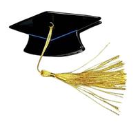 Graduation Cap Hair Clips - Celebrates Academic Milestones, Cute Miniature Doctoral Hat Profile, 6x6x3.5cm Size + Charming Yellow Tassel, Premium Pllastic - For Students & Photoshoots
