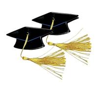 Graduation Cap Hair Clips - Doctoral Mortarboard Mini Barrette With Yellow Tassel, Commemorative Hat Hairpins For Women And Students, Graduation Ceremony Photoshoot Accessories