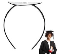 Graduation Cap Headband, Adjustable Black Headband Insert for Grad Caps, Anti-Slip Hairband Secures Cap & Protects Hairstyle, Simple Practical Accessory for Women (1 Count)