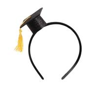 Graduation Cap Headband, Black Mini Graduation Mortarboard Headband with Golden Tassel, Class of 2026 Hair Hoop Students, Tiny Cap Accessory for Grad Photos & Parties
