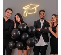 Graduation Cap Neon Sign Graduation Neon Light For Wall Decor Dimmable LED Light Up Sign for Class of 2025 Party Dorm Backdrop Decoration Celebration Gifts(Warm White)