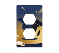 Graduation Cap Scroll Unbreakable Polycarbonate Switch Plate-1 Gang Screwless Wall Plate for Home Office