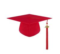 Graduation Cap Student Kid Bachelor Adjustable Band Children's Child Kids Hats & Caps School Uniform Accessories Size Grad With Metal 2026 Tassel Boys Girls Dress Up Props (Red,One Size)