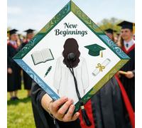 Graduation Cap Topper, Celebration Traditional Book Diploma Green 2026 College Grad Decorations Party Favors for Photoshoot Souvenir Event 9.5x9.5 Inch