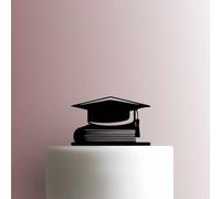 Graduation Cap with Book Acrylic Cake Topper 3mm Thick Premium Laser Cut Cake Decoration for Birthday, Wedding, Baby Shower & Party Cakes Durable Reusable