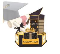 Graduation Card 2026, 3D Pop-Up Congrats Grad Greeting, Heavy Duty Cardstock Architecture with Glitter Finish, Elegant Graduate Congratulations Card for High School and College, Keepsake Decor
