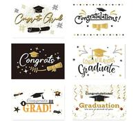 Graduation Card,6Pcs Class of 2025 Congrats Grad Congratulations Graduates Greeting Cards Proud of You Card with Envelopes in 6 Styles for Kindergarten Primary School High School University Doctorate