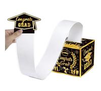 Graduation Card Box - 13 x 13 x 11 cm Congratulations Graduate Cardboard Decoration, Funny Money Holder Cash | Children Adults Students Teenagers High School Birthday Holiday Party Supplies DIY