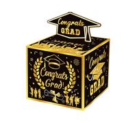 Graduation Card Box - 2026 Pull-Out Reusable Holder, Includes 30 Small Bags, Funny Cash & Money Storage, Compact Paper Construction, for Students Teens Kids Adults Birthday Holiday Party Favors