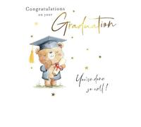Graduation Card, Congratulations on Your Graduation, Bear in a Robes - 8 x 6 inches - Piccadilly Greetings