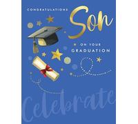 Graduation Card, Congratulations Son on Your Graduation - 8 x 6 inches - Piccadilly Greetings