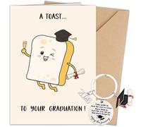 Graduation Card Female Male, Congratulations Cards and Keyring with Message, Toast to Your Graduation Class of 2026 Gifts for Daughter Son Sister
