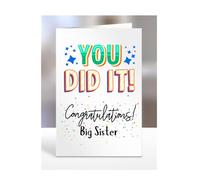 Graduation Card for Big Sister, gifts for men, women, female, male, him, her, greetings card, presents for christmas, you did it, congratulations, A5-91_19