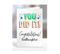 Graduation Card for GodDaughter, gifts for men, women, female, male, him, her, greetings card, presents for christmas, you did it, congratulations, A5-91_88