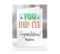 Graduation Card for Nephew, gifts for men, women, female, male, him, her, greetings card, presents for christmas, you did it, congratulations, A5-91_146