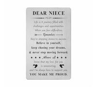 Graduation Card for Niece - Niece Stainless Steel Metal Card Gifts - Inspirational Birthday Graduation Present from Aunt Uncle