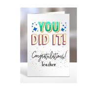 Graduation Card for Teacher, gifts for men, women, female, male, him, her, greetings card, presents for christmas, you did it, congratulations, A5-91_194