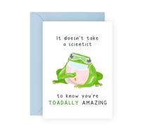 Graduation Card - Funny “You’re Toadally Amazing” Frog Card - Cute Science Animal Congratulations Card - University School College Well Done Card - Mum Dad Wife Husband Brother Sister Friend Him Her