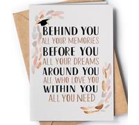 Graduation Card - Graduation Cards for him or her - College Grad for Men or Women - Congratulations Phd, Masters Degree for Son, Daughter, Granddaughter or Grandson, High School for Girl, Boy - Behind