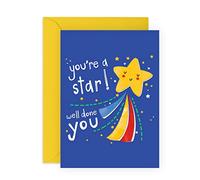 Graduation Card - “You’re A Star” Congratulations Card - University School College Graduation Gift Card - Son Daughter Sister Brother Friend Student Him Her Teen Graduate - Comes with Stickers