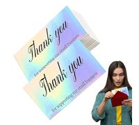 Graduation Cards, Reflective Cardstock Paper | Colorful Thank You Card 50 Pieces - Holographic Cardstock Graduation Cards with Blank Backed without