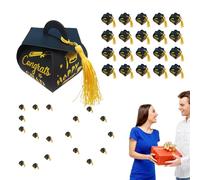 Graduation Ceremony Gift Boxes | 50 x College Beanie Boxes with Treats, Souvenir Doctoral Hat Decoration for Study Events Memorable Class Gift